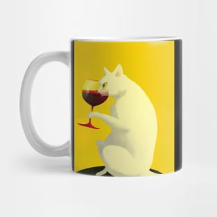 Cat with Wine Mug